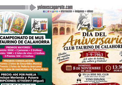 El Club Taurino de Calahorra encara el final de año con su 63 aniversario, un campeonato de mus y la lotería de Navidad